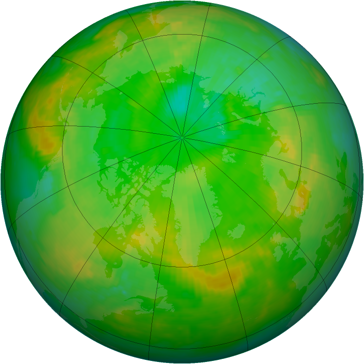 Arctic ozone map for 13 July 1987
